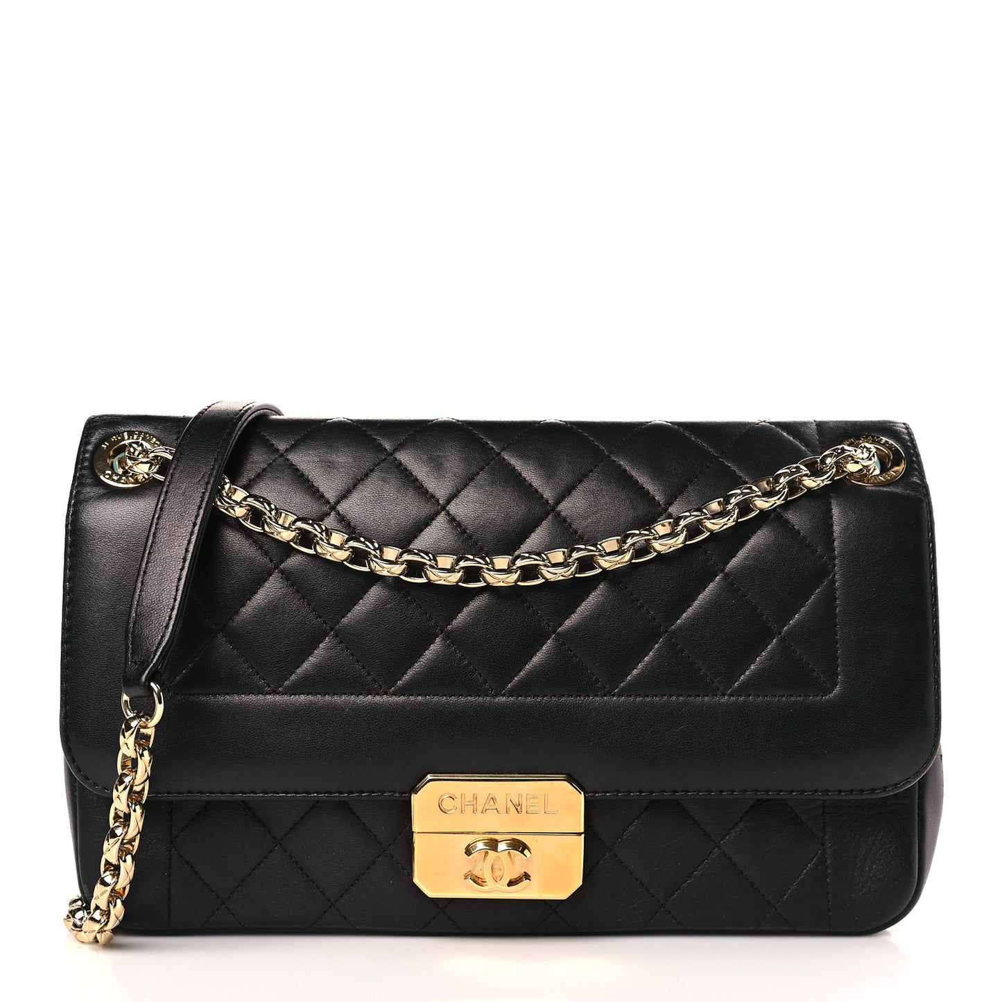Lambskin Quilted Large Chic With Me Flap Black