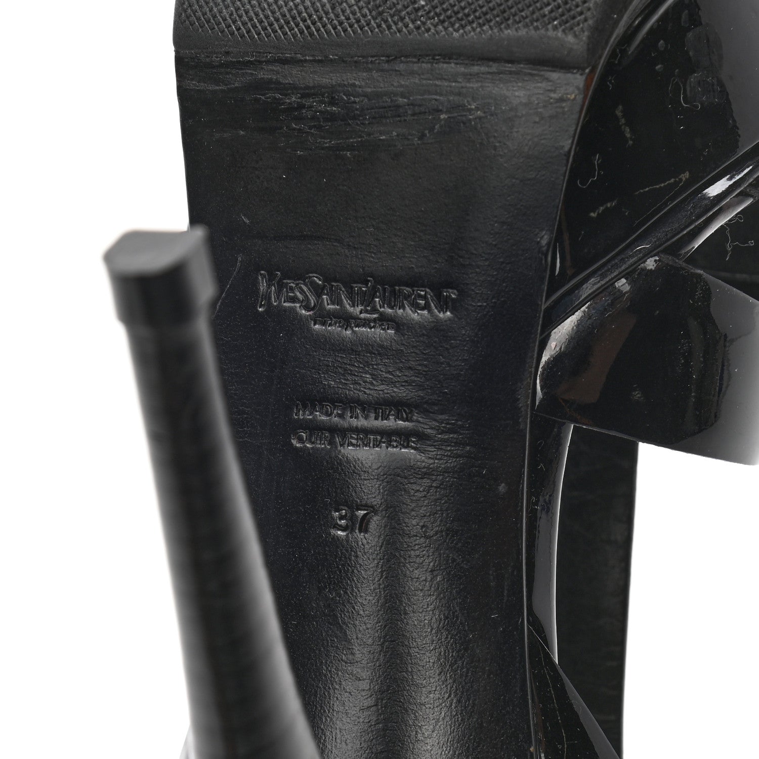 Saint Laurent Patent Tribute 105 Platform Sandals 37 Black 6 of 10