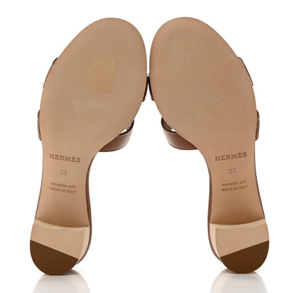 Hermes Calfskin Oasis Sandals 35 Gold 5 of 9
