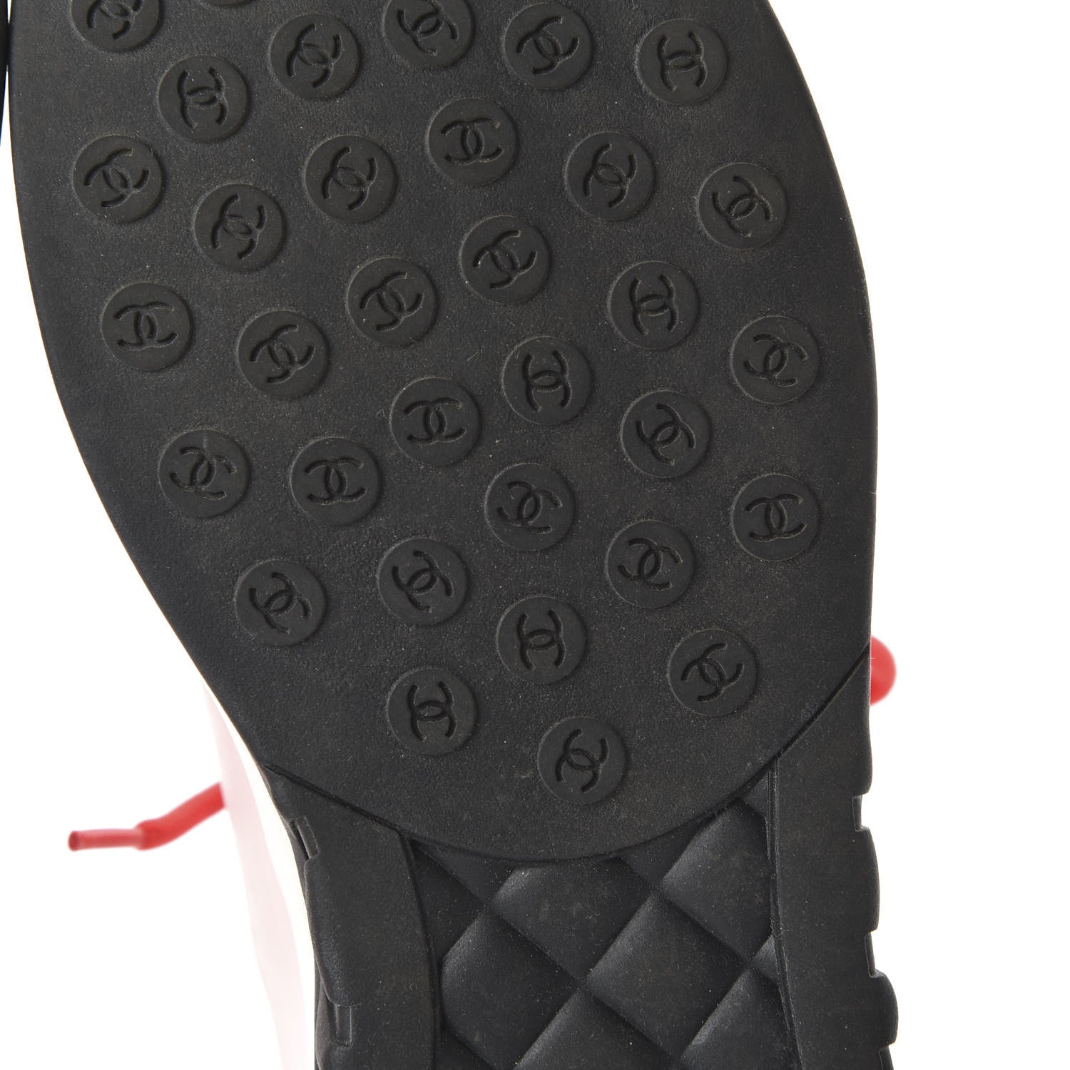 Chanel Lycra Fabric CC Sneakers 42 White Red 6 of 10