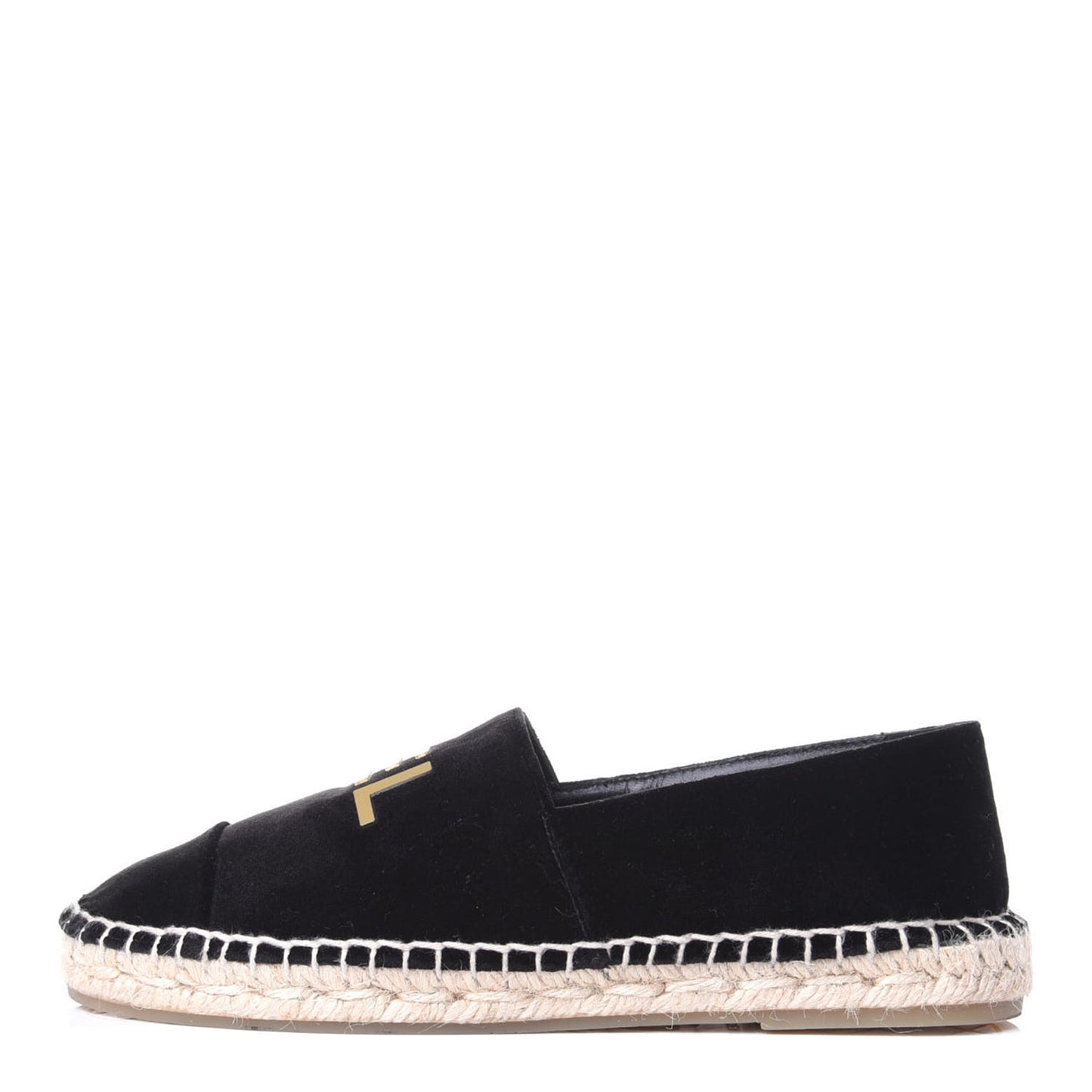 Velvet Logo Espadrilles 36 Black