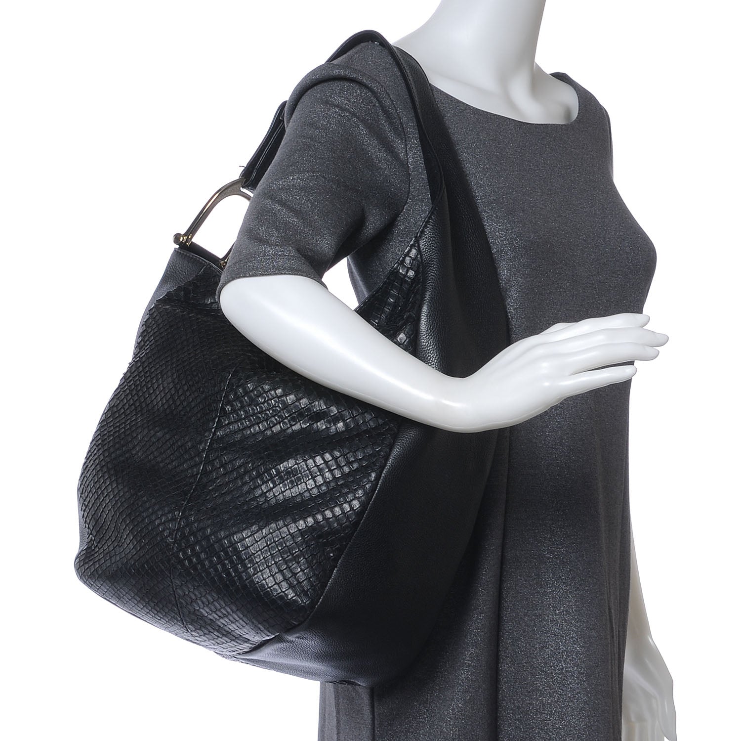 Gucci Leather Greenwich Shoulder Bag Black 2 of 7