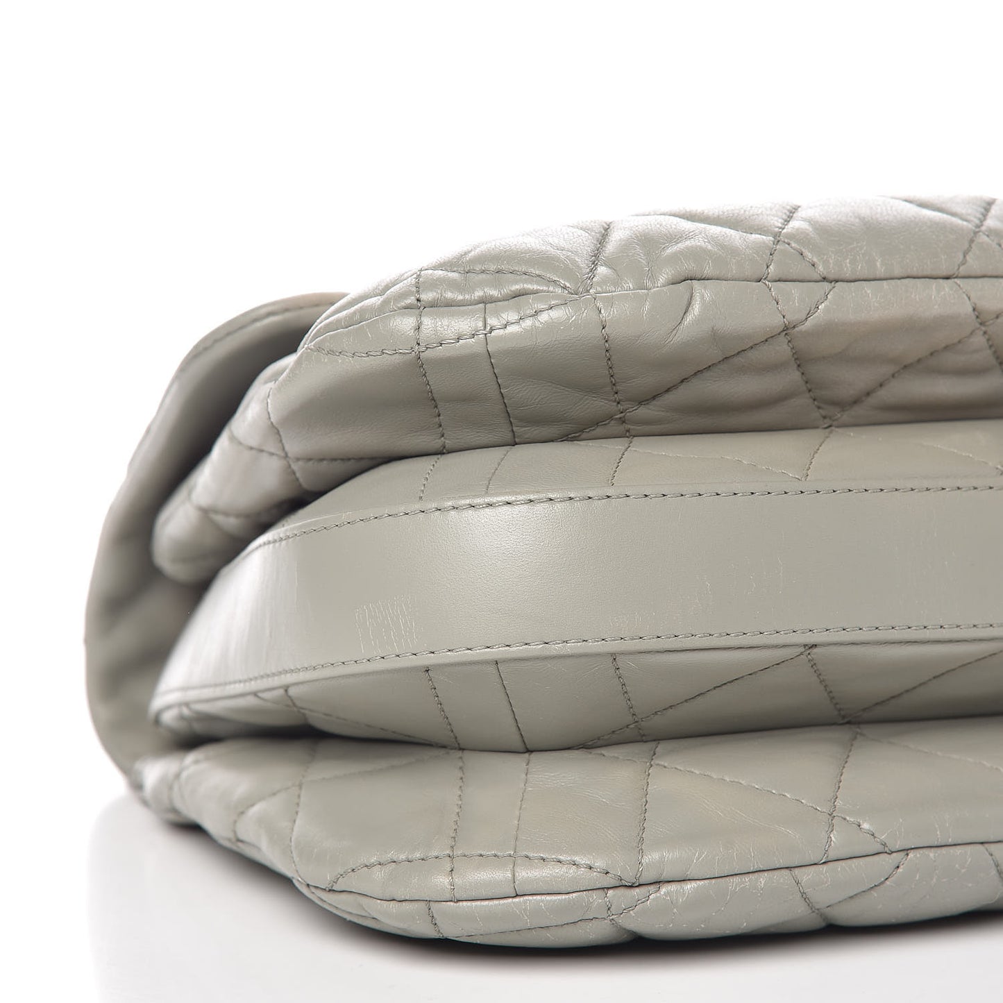 Lambskin Quilted 3 Large Flap Grey