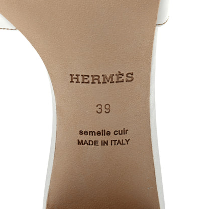 Hermes Calfskin Oasis Sandals 39 White 7 of 8