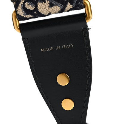 Christian Dior Oblique Studded Shoulder Strap Blue 3 of 5
