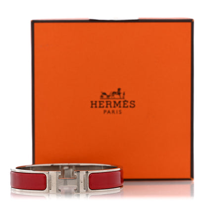 Hermes Enamel Narrow Clic Clac H Bracelet PM Rouge 5 of 5