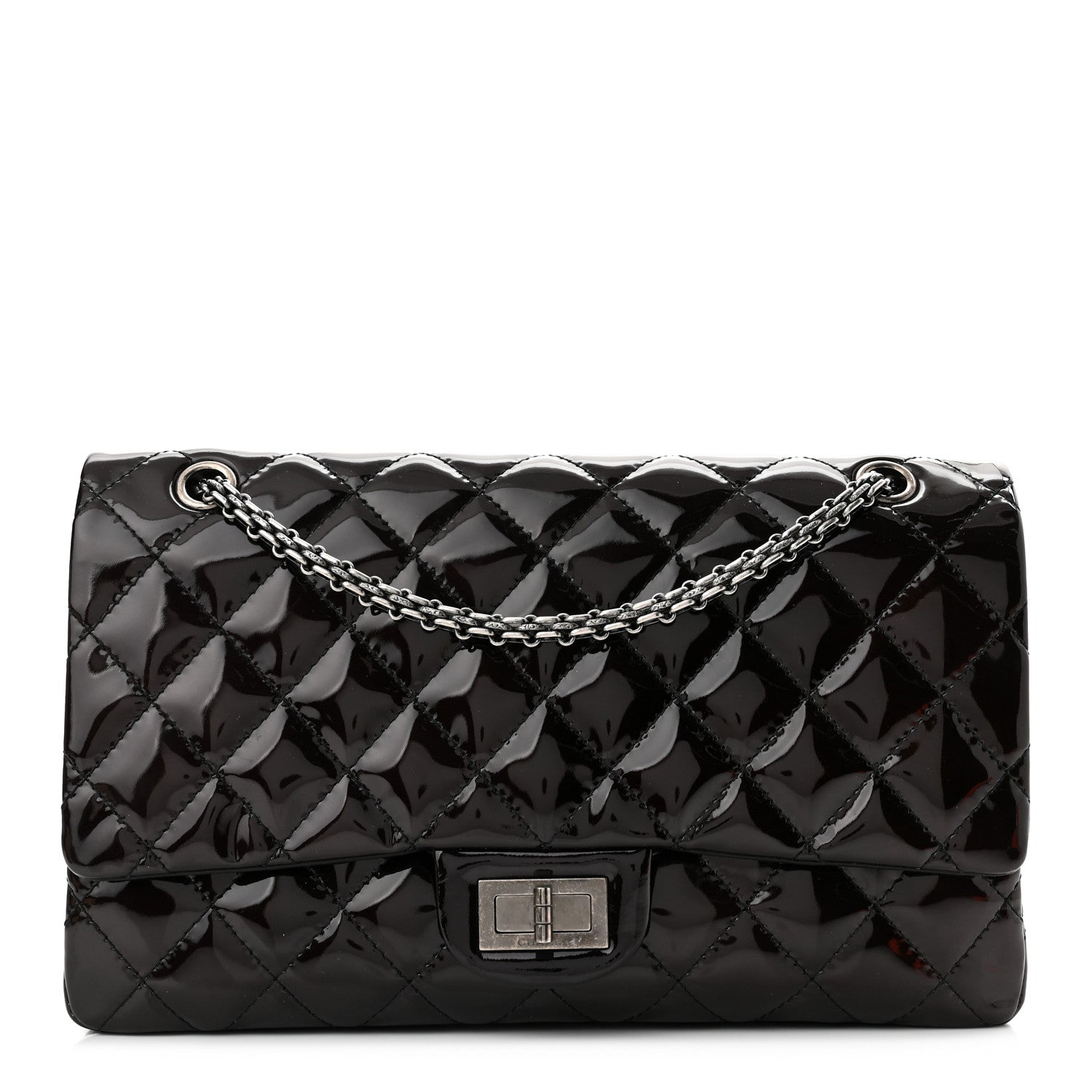 Chanel Patent Quilted 2.55 Reissue 227 Flap Dark Purple 1 of 10