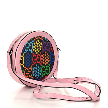 Gucci GG Supreme Monogram Psychedelic Round Shoulder Bag Black Multicolor Sugar Pink 3 of 10