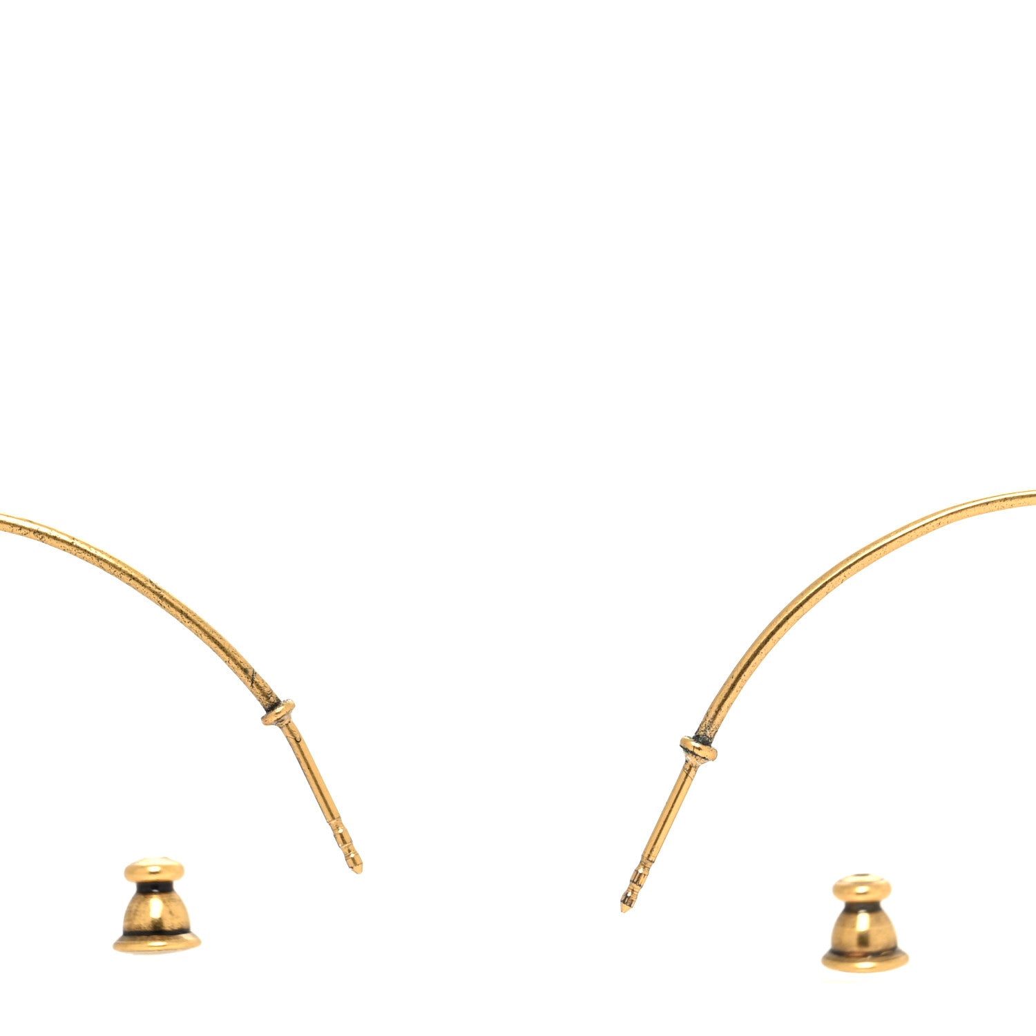 Christian Dior Metal Crystal J'Adior Hoop Earrings Aged Gold 3 of 4