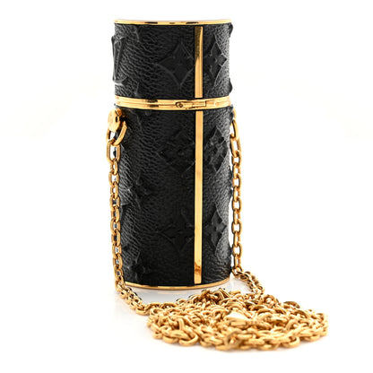Louis Vuitton Monogram Midnight Embossed Chain Lipstick Case Black 2 of 6