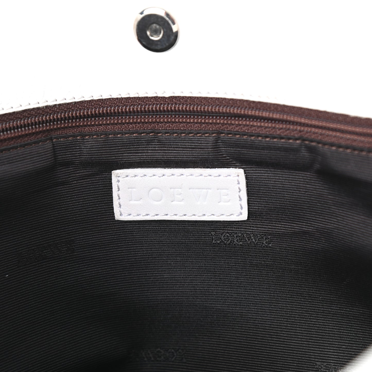 Calfskin Studded Shopping Tote White