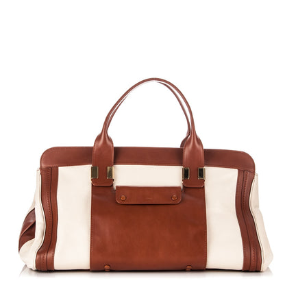 Chloe Calfskin Large Alice Satchel Husky White 1 of 8