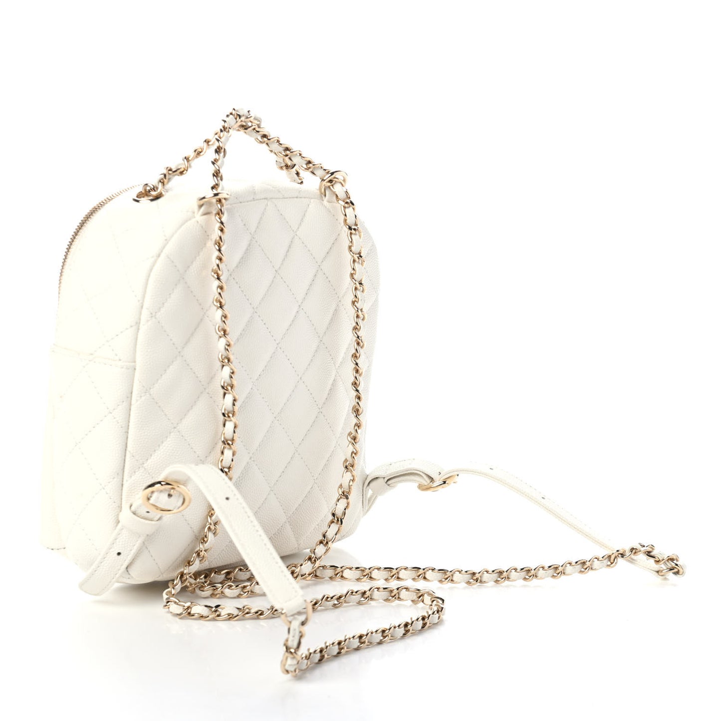 Caviar Quilted Small CC Day Backpack White