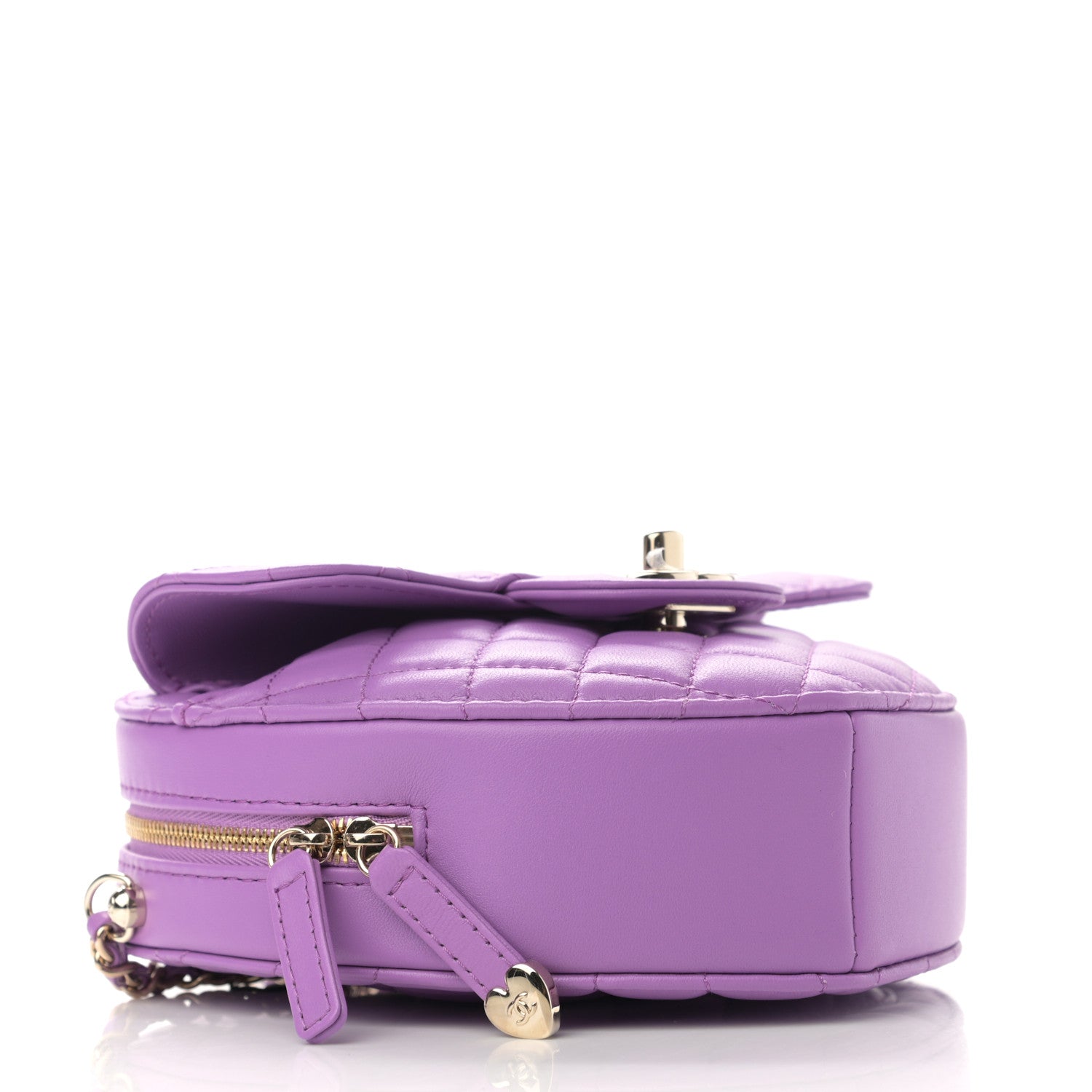 Chanel Lambskin Quilted CC In Love Heart Bag Purple 4 of 11