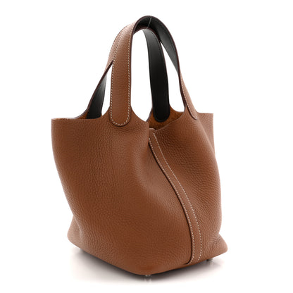 Hermes Taurillon Clemence Swift Eclat Picotin Lock 18 PM Gold Ebene 3 of 11