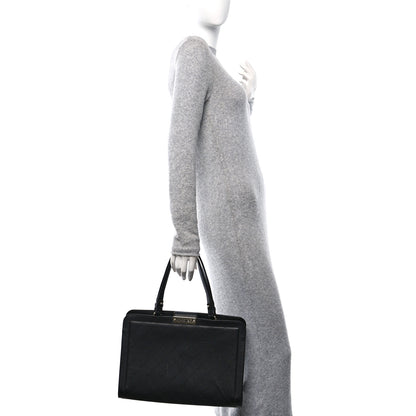 Chanel Grained Calfskin Stitched Large Label Click Shopper Tote Black 2 of 12