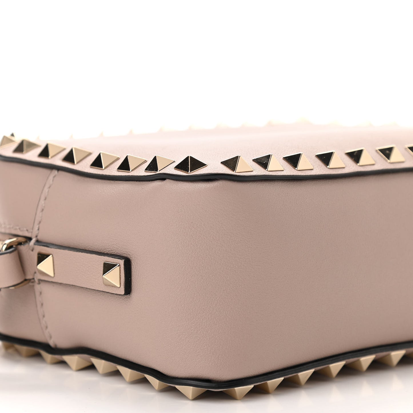 Calfskin Rockstud Camera Crossbody Bag Poudre