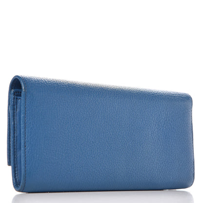 Givenchy Goatskin Pandora Flap Continental Wallet Medium Blue 3 of 13