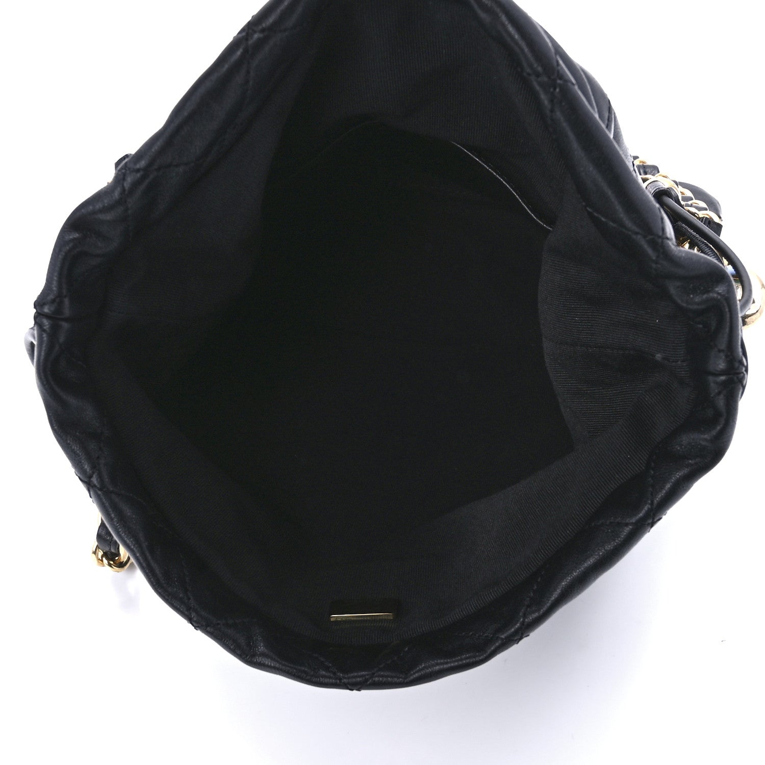Chanel Lambskin Quilted Enamel Drawstring Bag Black Multicolor 4 of 10