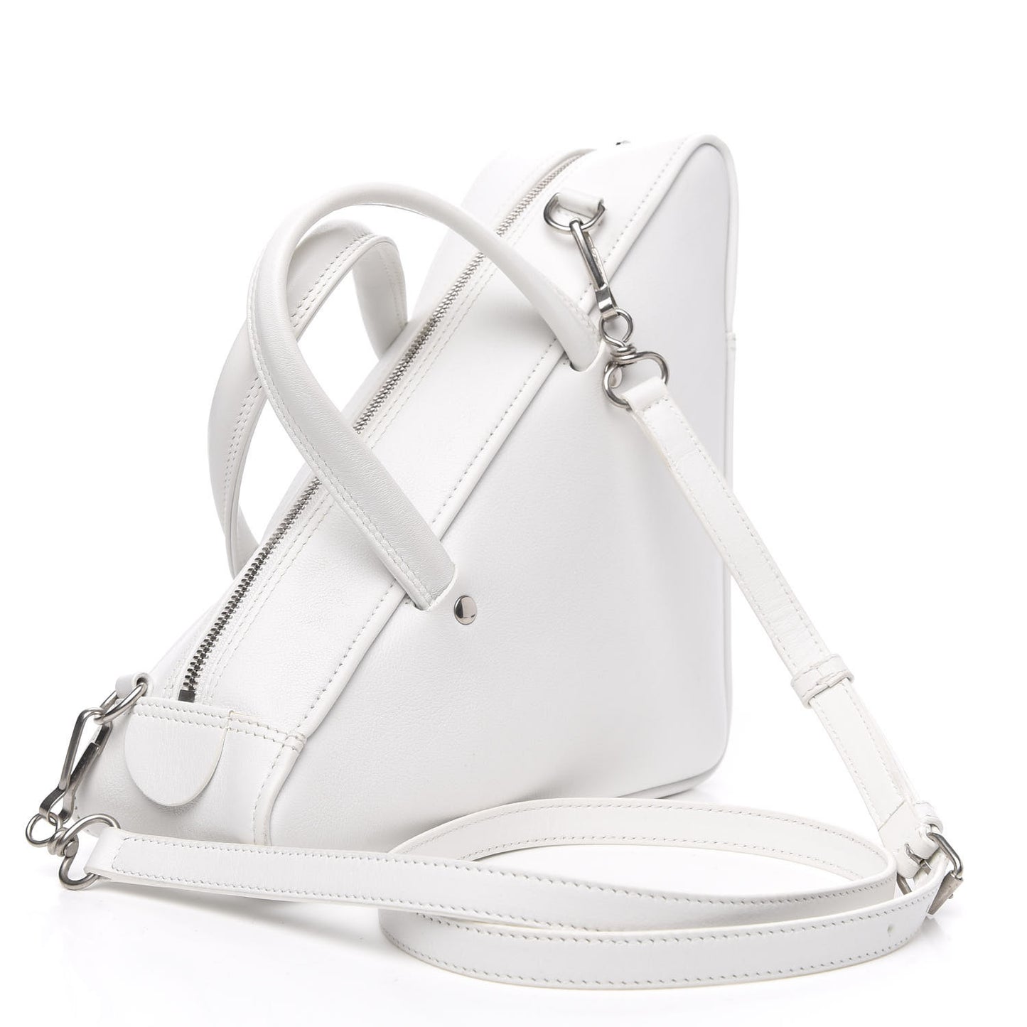 Calfskin S Triangle Duffle White