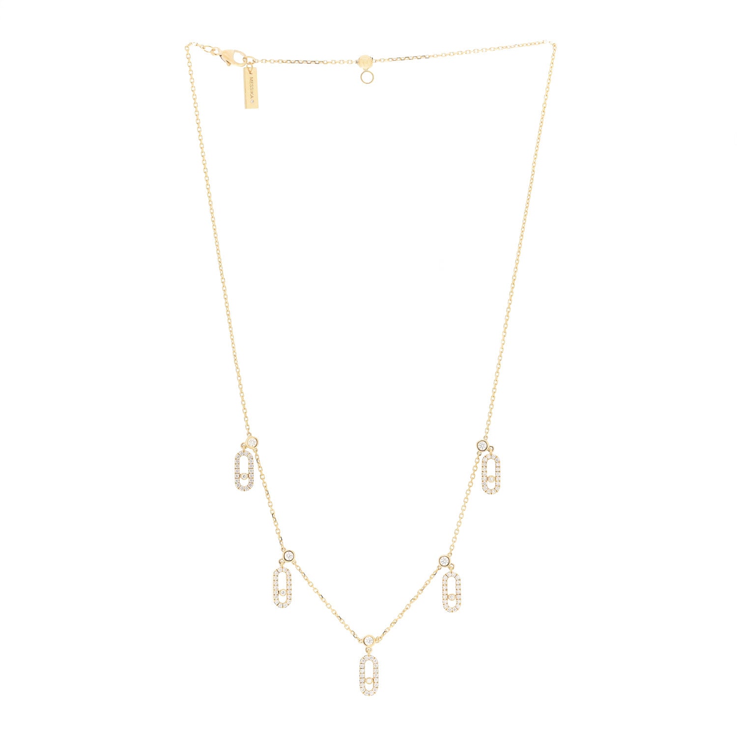 Messika 18K Yellow Gold Diamond Move Uno Pave Drop Choker Necklace 3 of 8