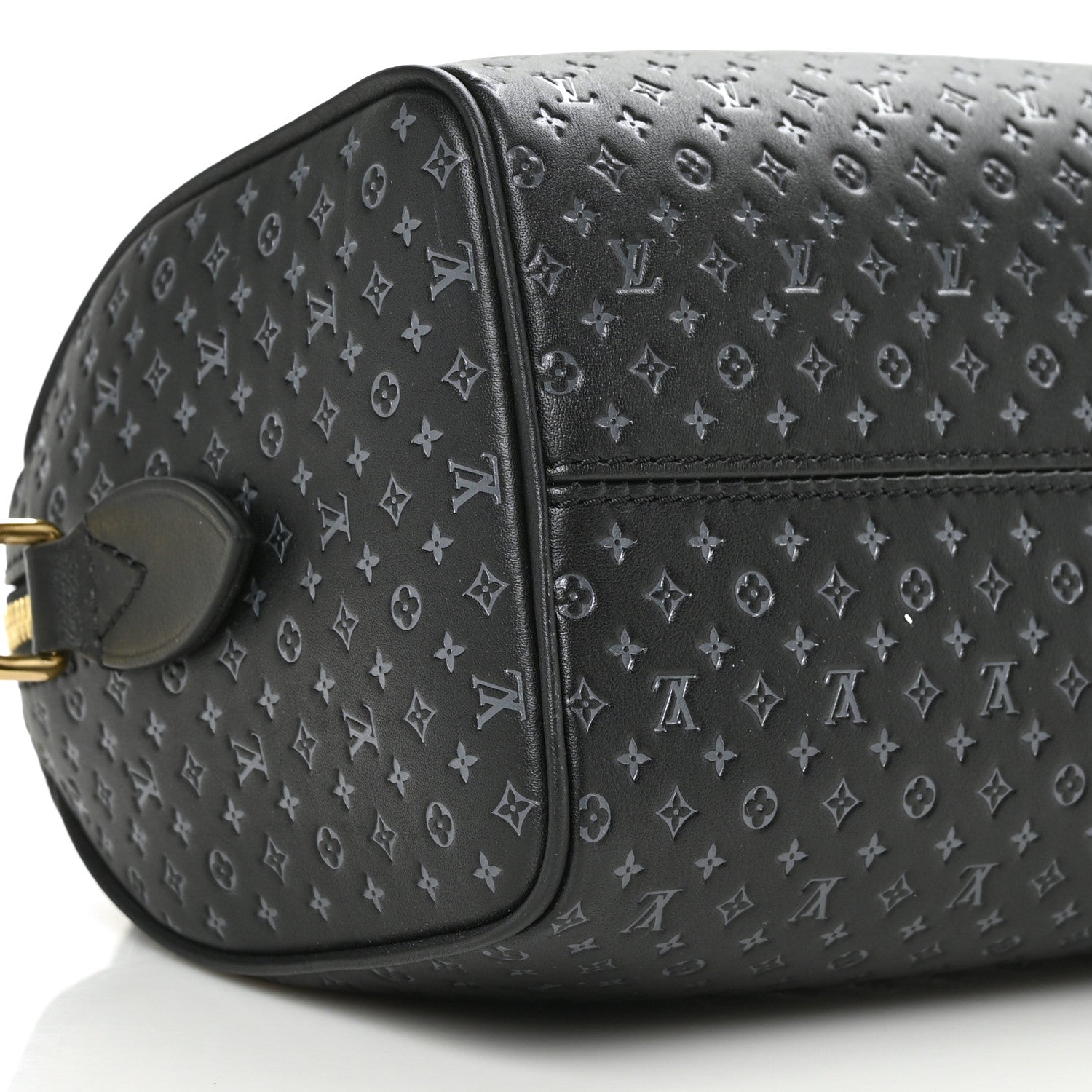 Louis Vuitton Calfskin Nanogram Embossed Speedy 20 Black 7 of 8