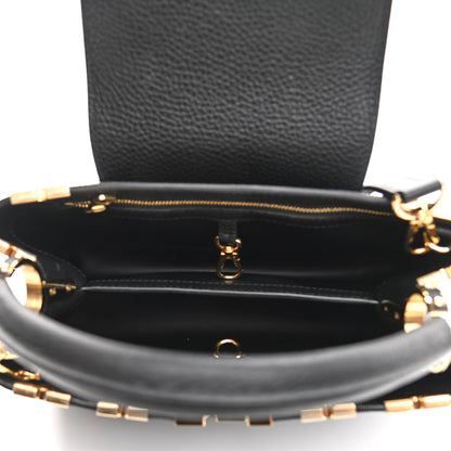 Louis Vuitton Taurillon Embellished Flower Crown Capucines MM Black 8 of 18