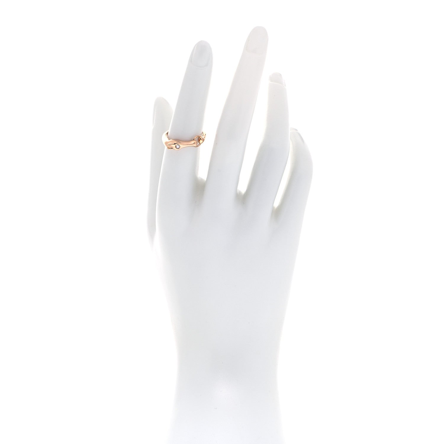 Hermes 18K Rose Gold Diamond TPM Galop Ring 53 6.5 2 of 5
