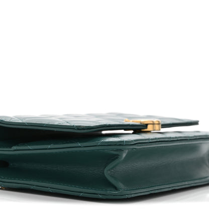 Chanel Calfskin Quilted Perfect FIt Wallet On Chain WOC Green 10 of 12