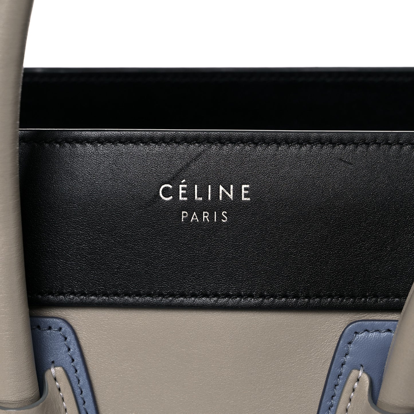 Shiny Smooth Calfskin Micro Tri-Color Luggage Quartz