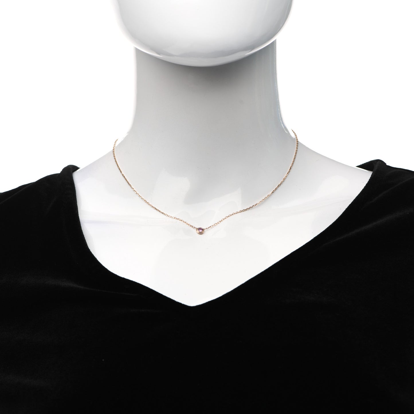 18K Pink Gold Pink Sapphire D'Amour Pendant Necklace