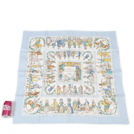 Hermes Silk Costumes Civils Actuels Scarf 90 Bleu 2 of 7
