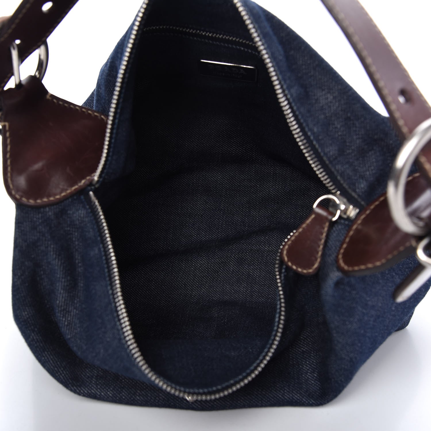 Prada Denim Shoulder Bag Bleu 5 of 10