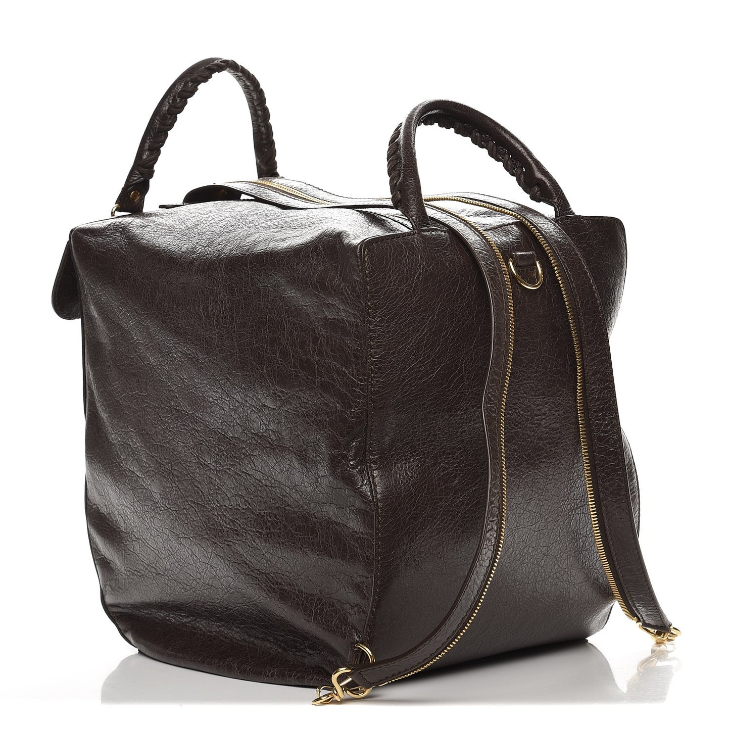 Agneau Giant 12 Gold Hardware Zip Traveler Backpack Charbon