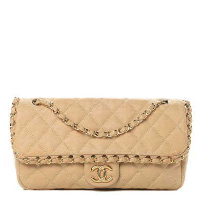 Chanel Calfskin Quilted Medium Chain Me Flap Light Beige 1 of 12