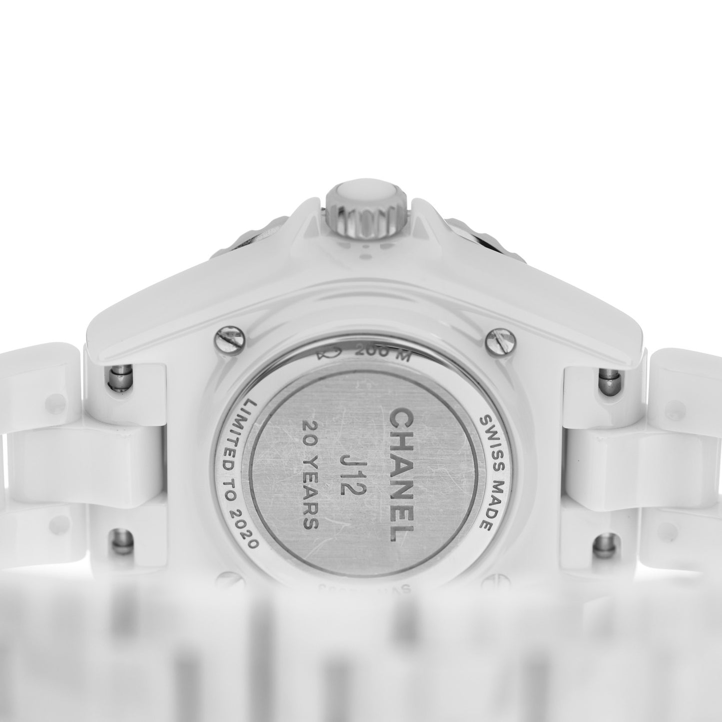 Stainless Steel Ceramic Diamond 33mm J12 Limited Edition Quartz Watch White
