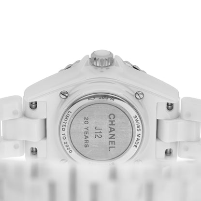 Chanel Stainless Steel Ceramic Diamond 33mm J12 Limited Edition Quartz Watch White 4 of 5