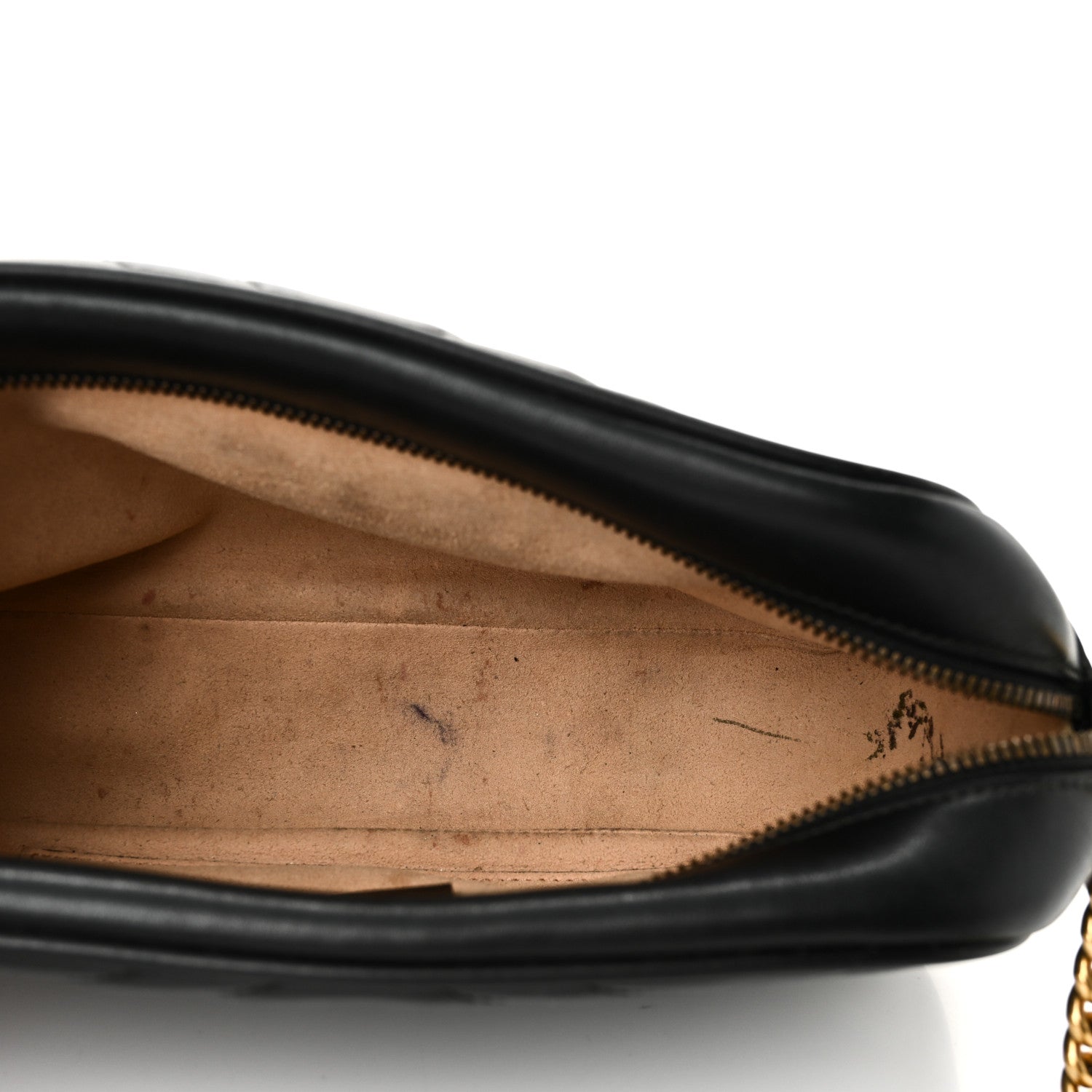 Gucci Calfskin Matelasse Small GG Marmont Chain Shoulder Bag Black 5 of 11