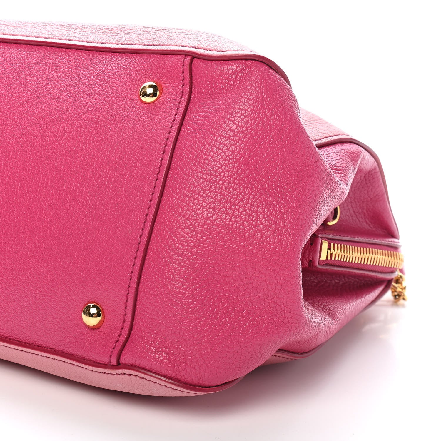 Miu Miu Goatskin Madras Bi-Color Bowling Bag Rosa Peonia 8 of 8