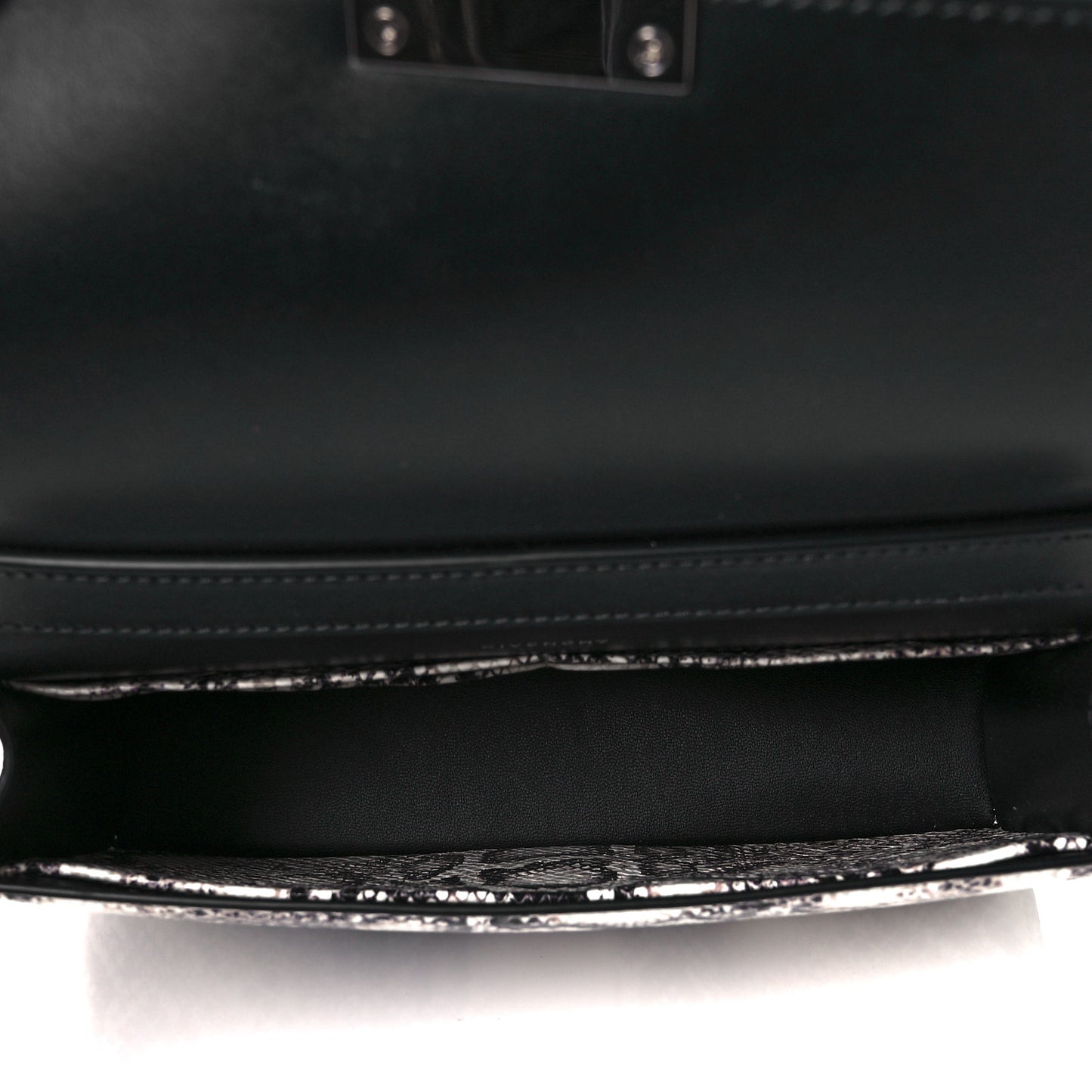 Calfskin Snake Embossed Small 4G Chain Bag Black White