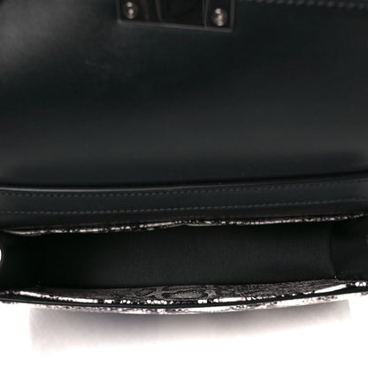 Givenchy Calfskin Snake Embossed Small 4G Chain Bag Black White 7 of 8