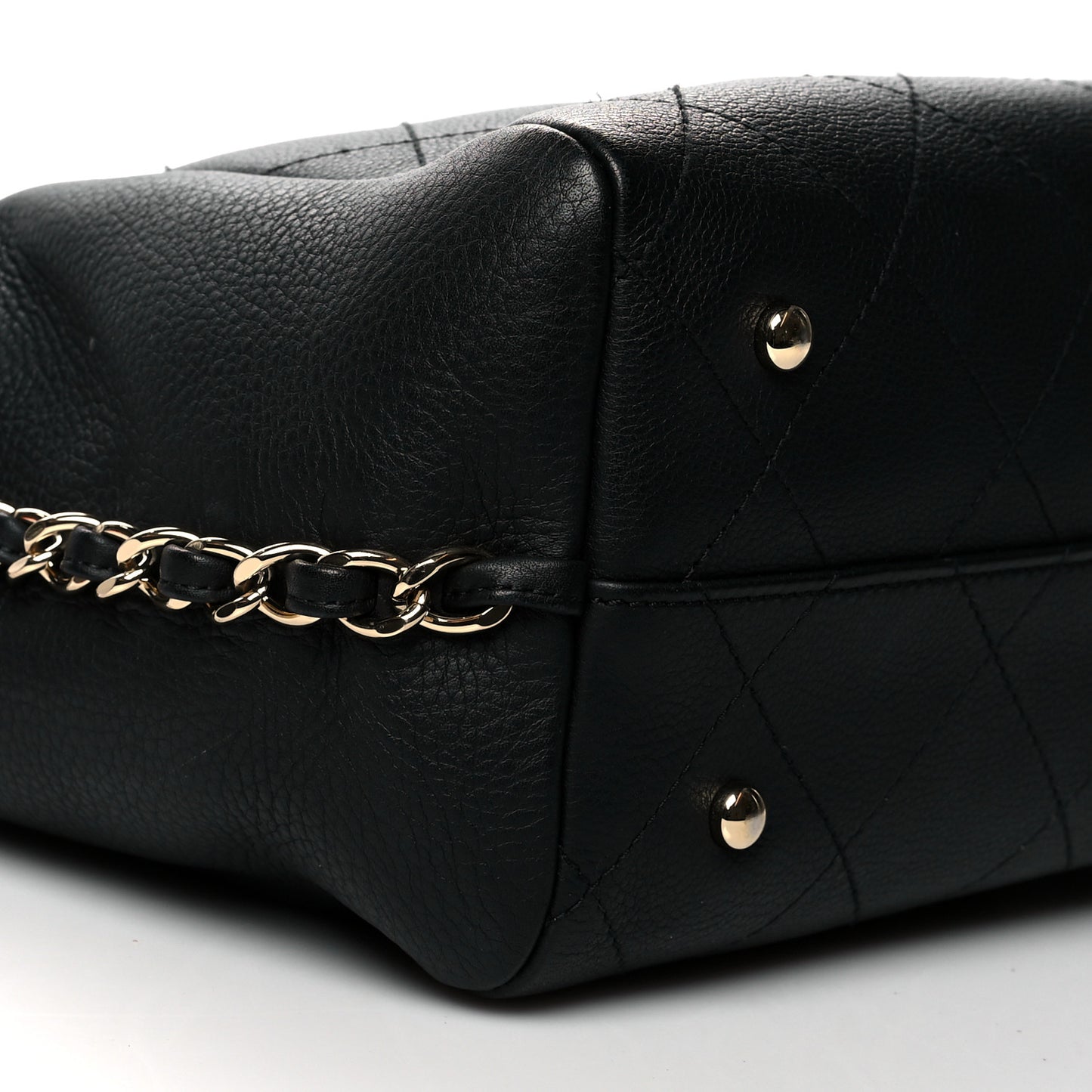 Bullskin Stitched Small Shopping Tote Black