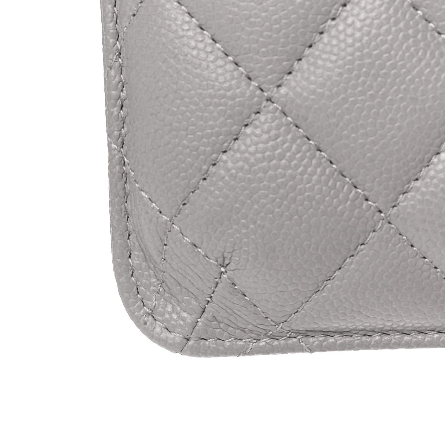 Chanel Caviar Quilted Phone Holder Wallet on Removable Chain Insert Grey 7 of 7