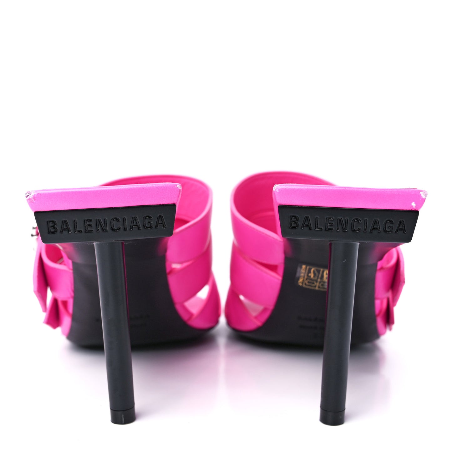 Shiny Sheepskin Bluckle K 80mm Sandals 37 Fluo Pink