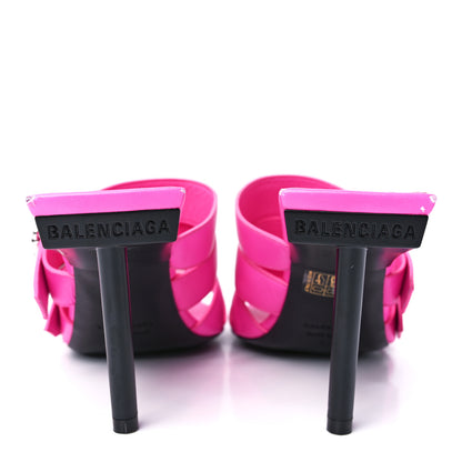 Balenciaga Shiny Sheepskin Bluckle K 80mm Sandals 37 Fluo Pink 4 of 9