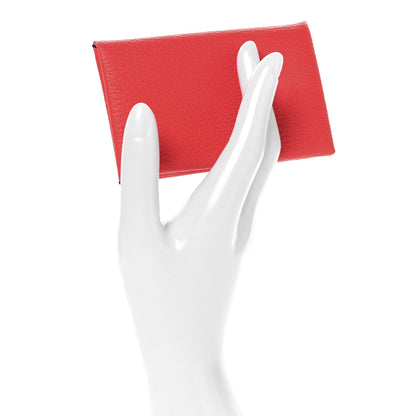 Hermes Chevre Mysore Calvi Card Case Rose Texas 2 of 8