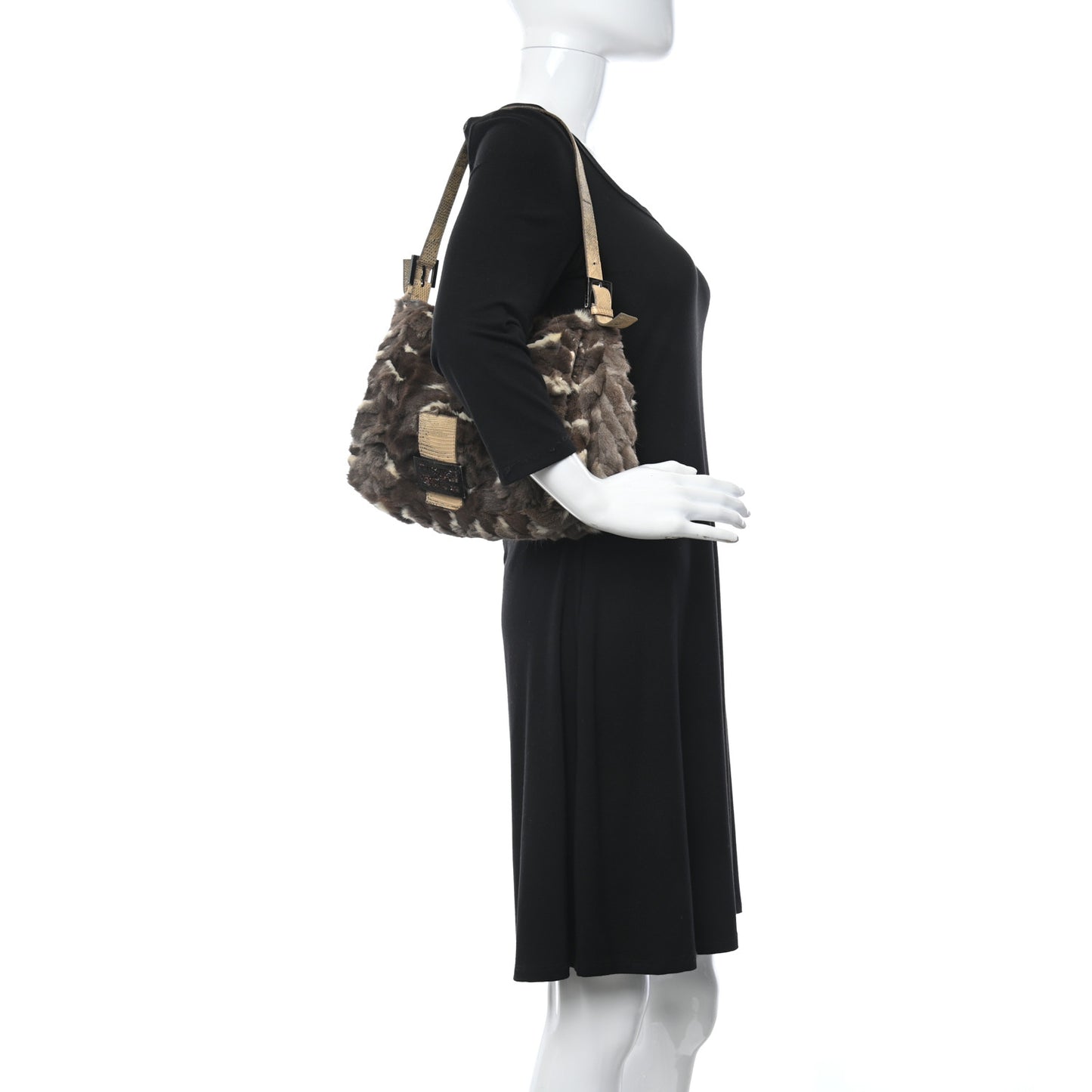 Rabbit Fur Mama Baguette Bag