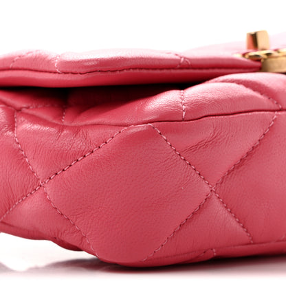 Chanel Lambskin Quilted Chanel 19 Waist Bag Pink 9 of 12