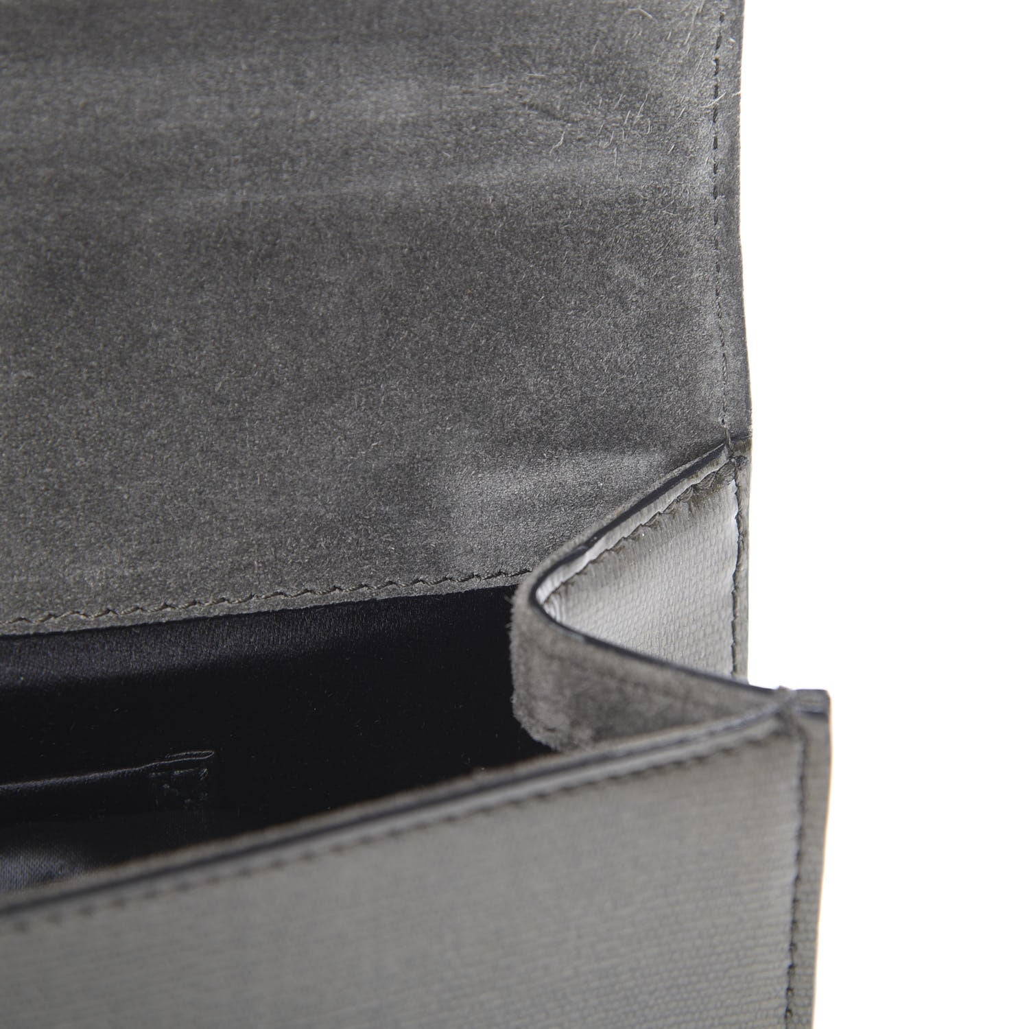 Saint Laurent Textured Patent Classic Y Ligne Clutch Olive 7 of 9