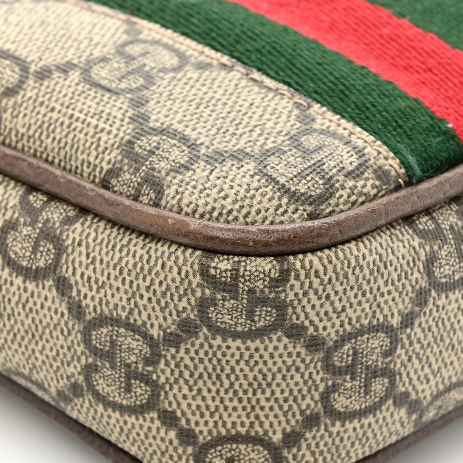 Gucci GG Supreme Monogram Web Ophidia Phone Crossbody Bag Beige New Acero 11 of 14